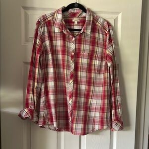 Caslon Red Plaid Button-Up Blouse